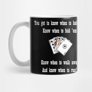 "Hold 'em, fold 'em" poker design Mug